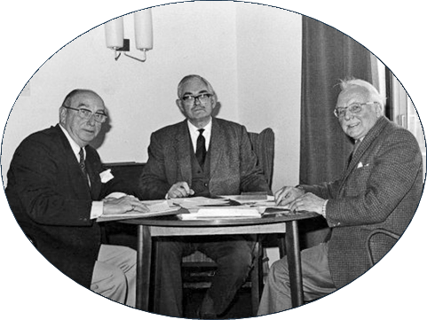 Photo of the Founder Officers: Secretary Bill Adams, Chairman Malcolm Blair, Treasurer Fred Poole.